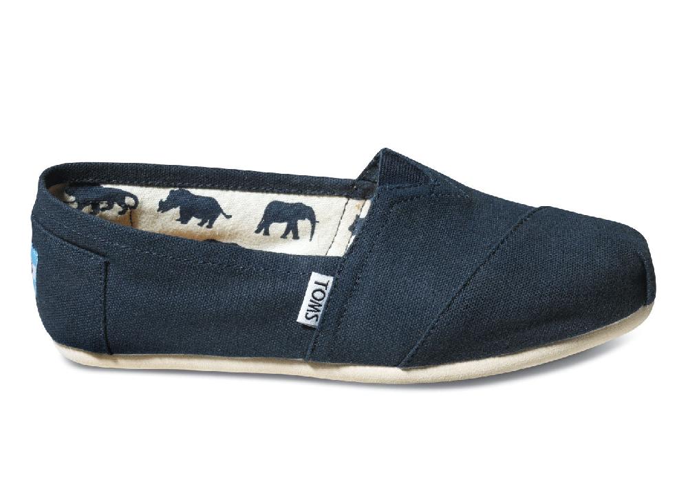 001001B07-NVY Navy Classic Canvas Slip On Ladies Toms