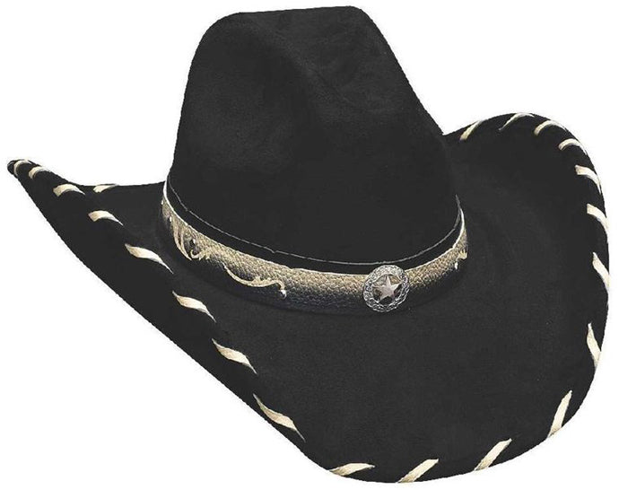 0602BL STRAIGHT SHOOTER Black Buckskin Western Cowboy Hats