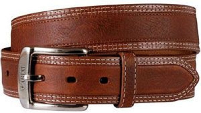 10004304 DIESEL Chili Brown Double Row Stitching Ariat Mens Belts