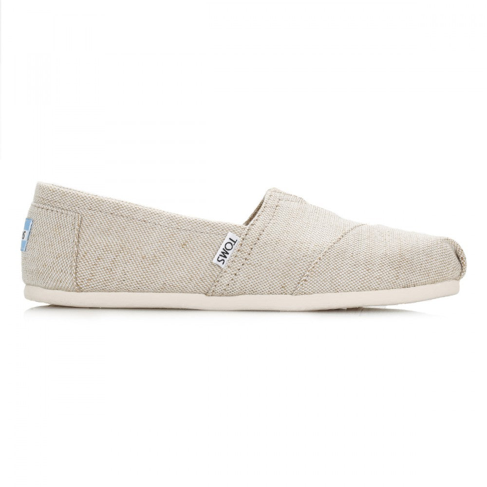 10008015 Natural Metallic Burlap Women's Slip On Toms Shoes