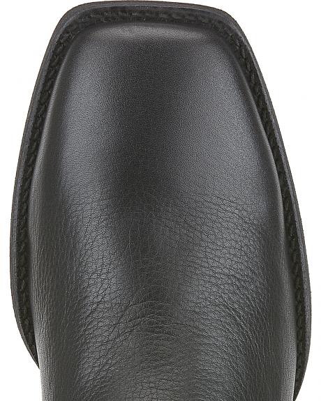 10015291 Black Leather Wide Square Toe Roper Ariat Mens Boots