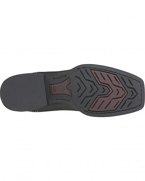 10015291 Black Leather Wide Square Toe Roper Ariat Mens Boots