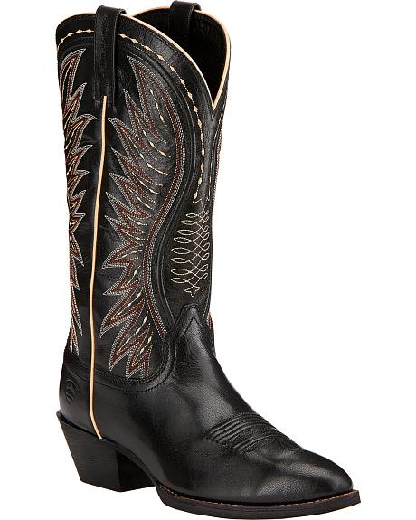 10017334 AMMORETTE Black Round Toe Women's Ariat Western Boots