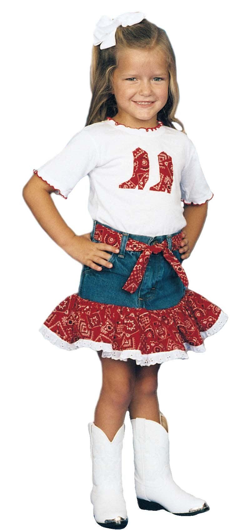 10RED Red Bandana Print Skirt and Shirt Girls Set