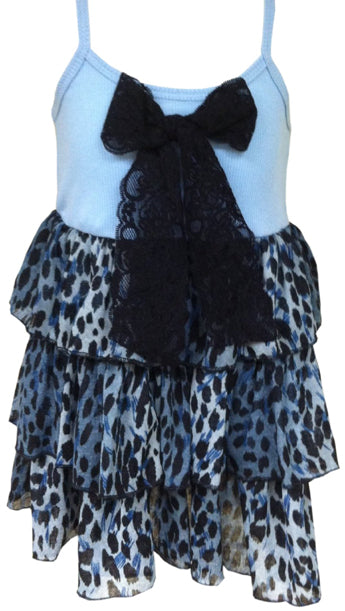 1100B-1 Leopard Chiffon Ruffle Jody of California Infant Girls Dresses