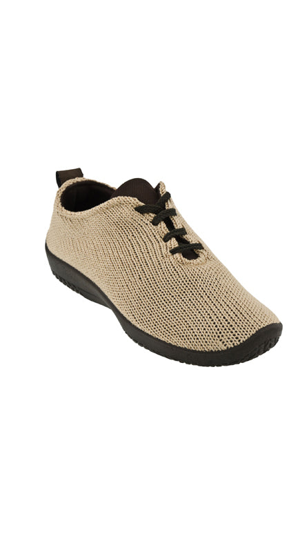 1151-LS-04 Beige Stretch Knit Lace-Up Comfort Arcopedico Womens Shoes