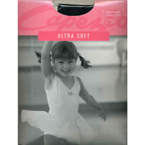 1860C Capezio Ultra Soft Childs Footed Body Tight With Clear Straps -One Size