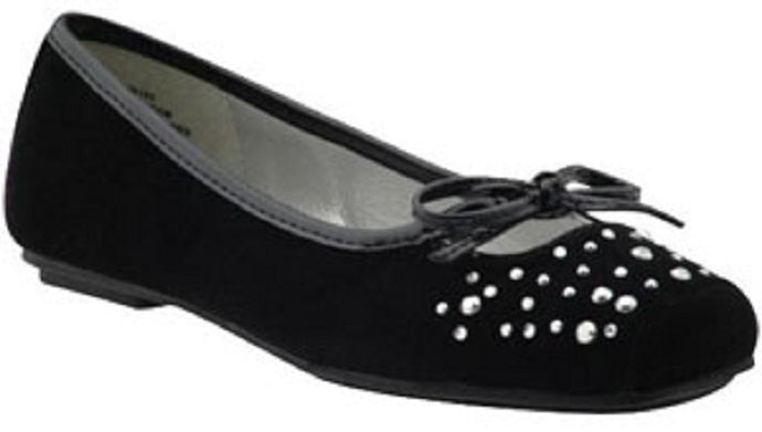 2173121 Vavoom Velvet Rhinestone Accent Flat Mia Toddler/Youth Shoes