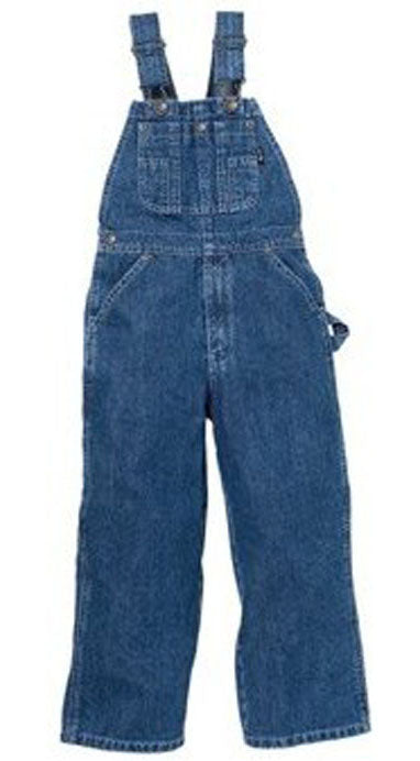 224 Indigo Denim Premium Washed Key Industries Toddlers Bib Overalls
