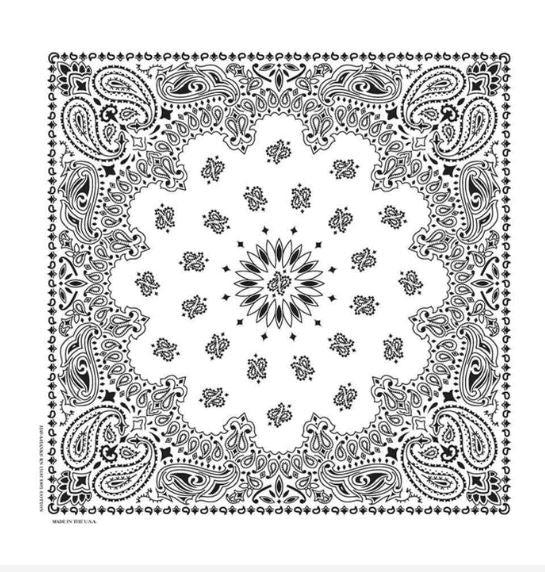 28CMS White Paisley American Classic Bandana