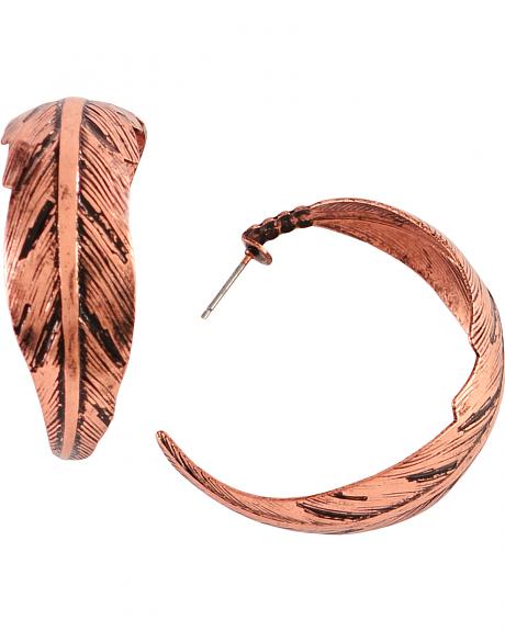 29010 Copper Feather Blazin Roxx Women's Earrings