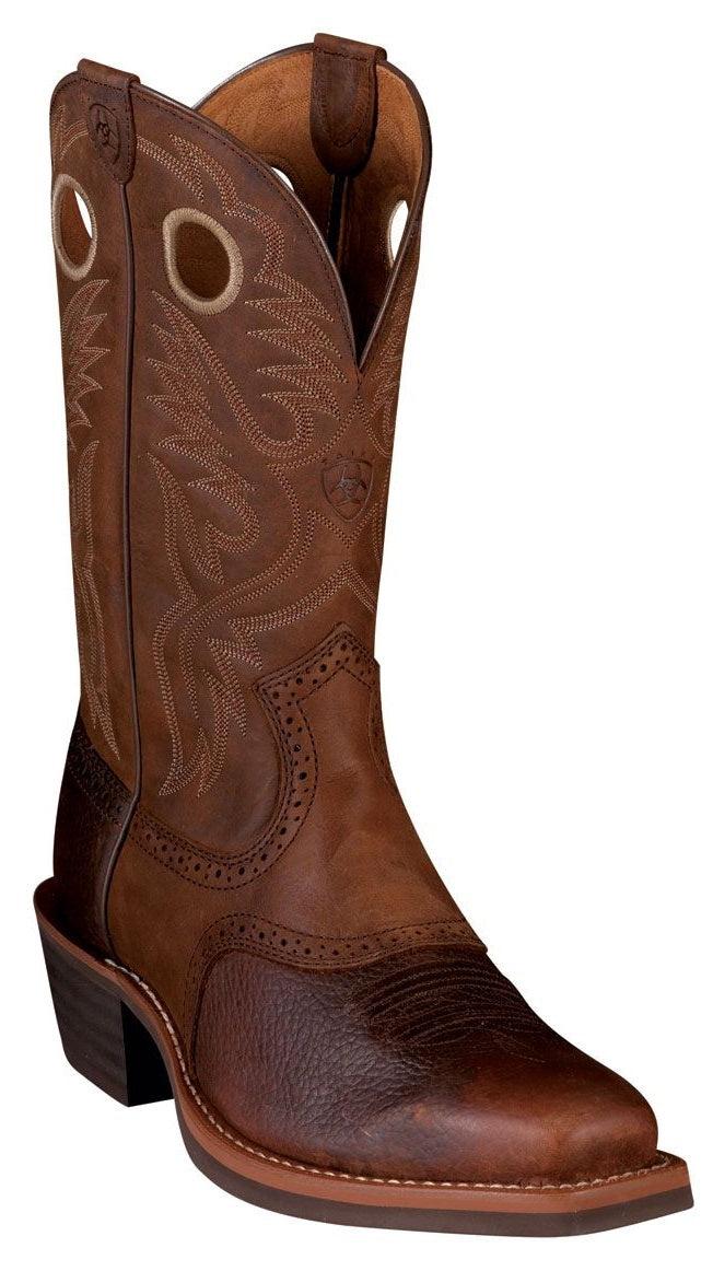 34824 Brown Oiled Rowdy Roughstock Heritage Western Ariat Mens Boots