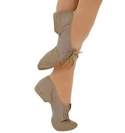 358C Black or Tan Canvas/Leather Kids Jazz Shoes