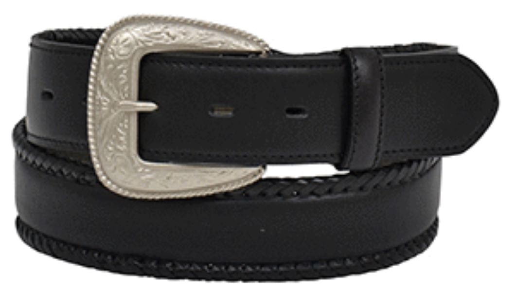 3D Belt Co. Black Laced Edge Mens 1.5 inch Western Belt DWC1030