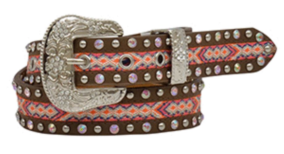 3D Belt Company Multi Color Angel Ranch 3/4 Inch Girls Fashion Belt DA522