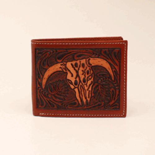 3D Floral Steerhead Bifold Men's Wallet DW907