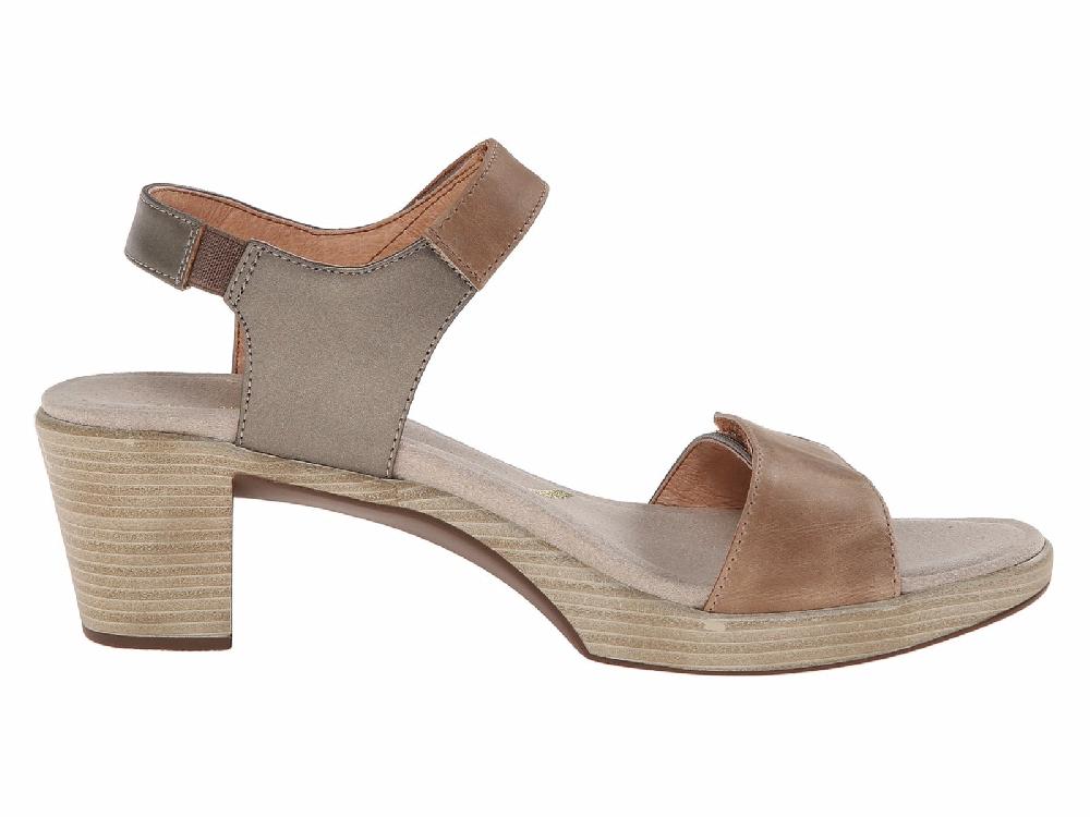 44107-W2Q Khaki/Beige Leather Intact Women's Noat Sandals