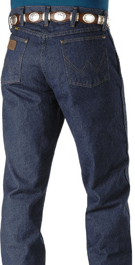 47MWZPW Prewashed Dark Blue Performance Boot Cut Wrangler Mens Jeans