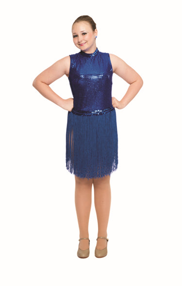 508G 18 inch Fringe Skirt w/ Gold waistband- Child Sizes