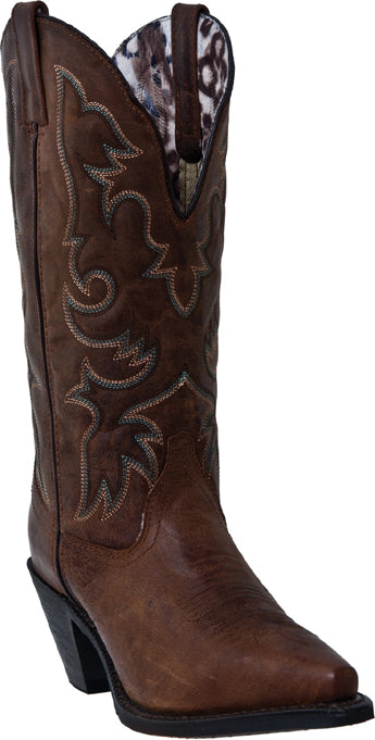 51078 Brown 12inch Shaft Snip Toe Laredo Womens Western Cowboy Boots