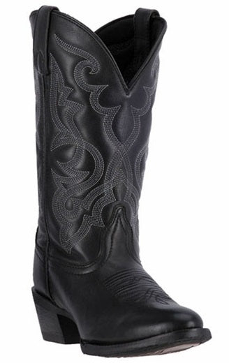 51110 Maddie Black Leather R Toe Laredo Womens Western Cowboy Boots