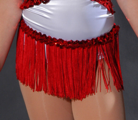 535 6 Inch FRINGE SKIRT WITH MATCHING SEQUIN -Adult Sizes