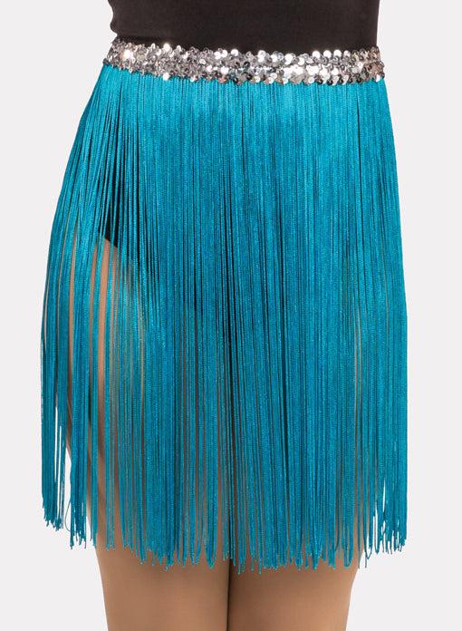 536S 12 IN Fringe Skirt with Siilver sequin band -Child Sizes