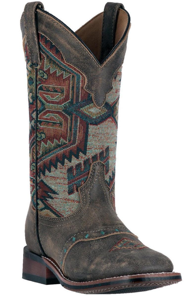 5647 Brown Scout Aztec Square Toe Womens Western Laredo Boots