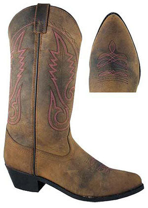 6531 Taos Leather/Pink Stitching Smoky Mountain Womens Western Boots