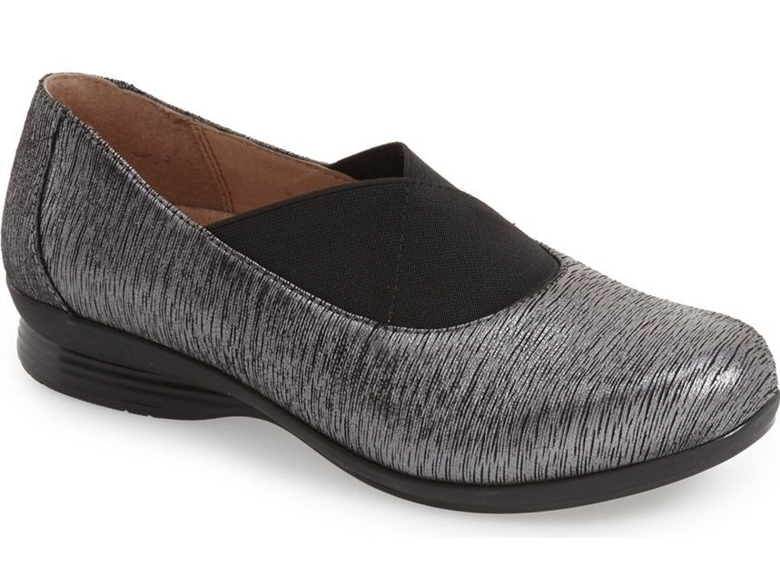 6702-970297 Ann Pewter Metallic Round Toe Slip Dansko Womens Shoes