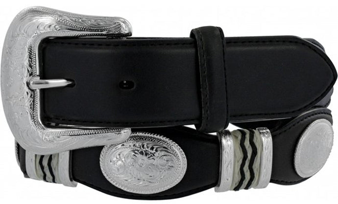 9113L Black Cutting Champ with Conchos 1 1/2 inch Tony Lama Mens Belts