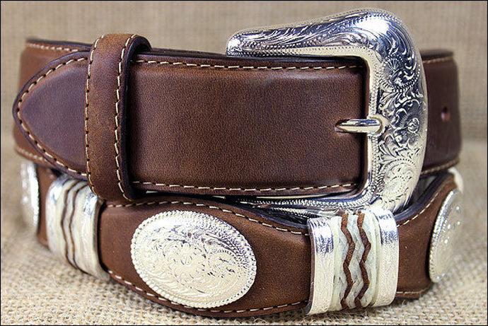 9119L Bark Cutting Champ with Conchos 1 1/2inch Tony Lama Mens Belts