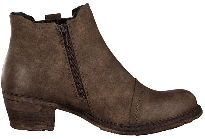 93480-64 Chelsea Brown Fleece Lined Rieker Ladies Ankle Boot