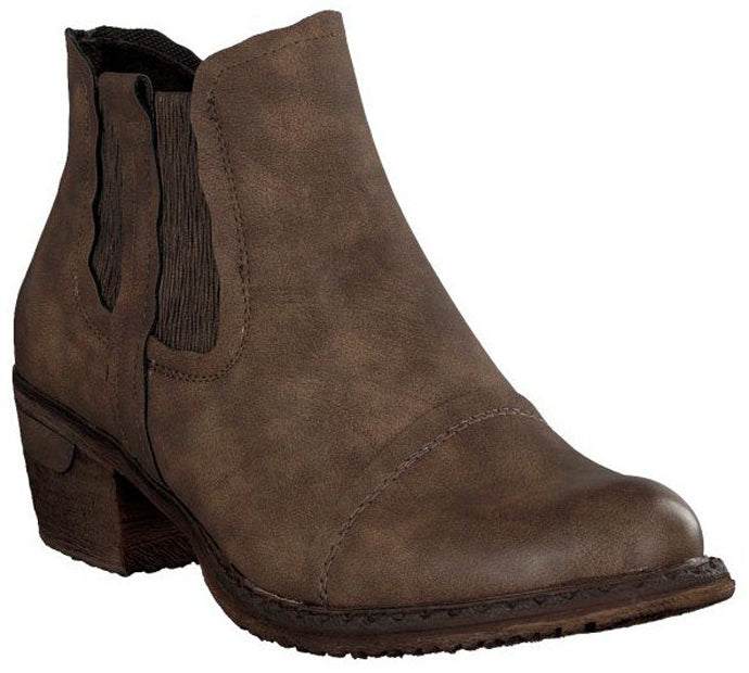 93480-64 Chelsea Brown Fleece Lined Rieker Ladies Ankle Boot