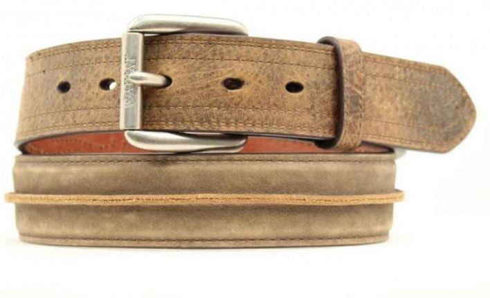 A1011202 Men's Ariat Center Stripe Distressed Brown Belt