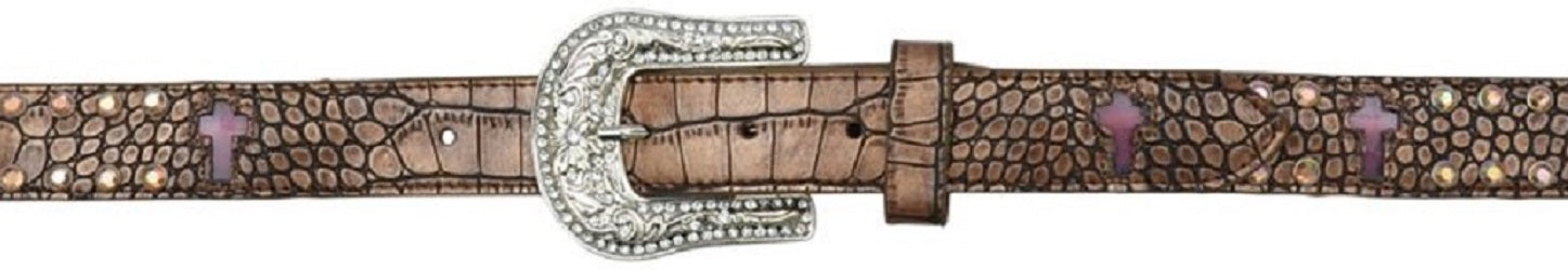 A5124 Angel Ranch 1 1/4 inch Silver Girls Fashion Light-Up Belt
