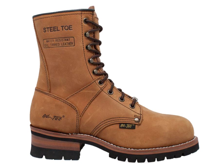 Ad Tec Brown Steel Toe Waterproof Men's Logger Work Boots 1740