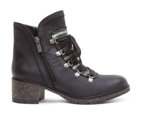 Aetrex Black Joleen Arch Support Womens Short Boots CB130