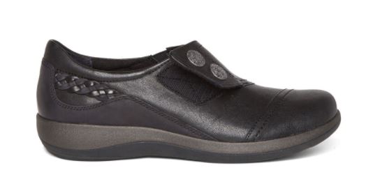 Aetrex Black Karina Monk Strap Womens Comfort Shoes DM500