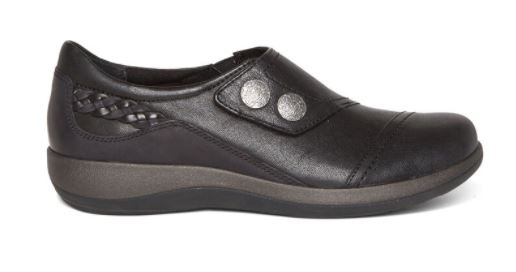 Aetrex Black Karina Monk Strap Womens Comfort Shoes DM500