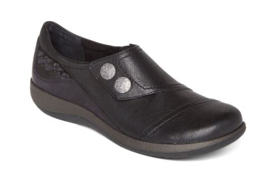 Aetrex Black Karina Monk Strap Womens Comfort Shoes DM500
