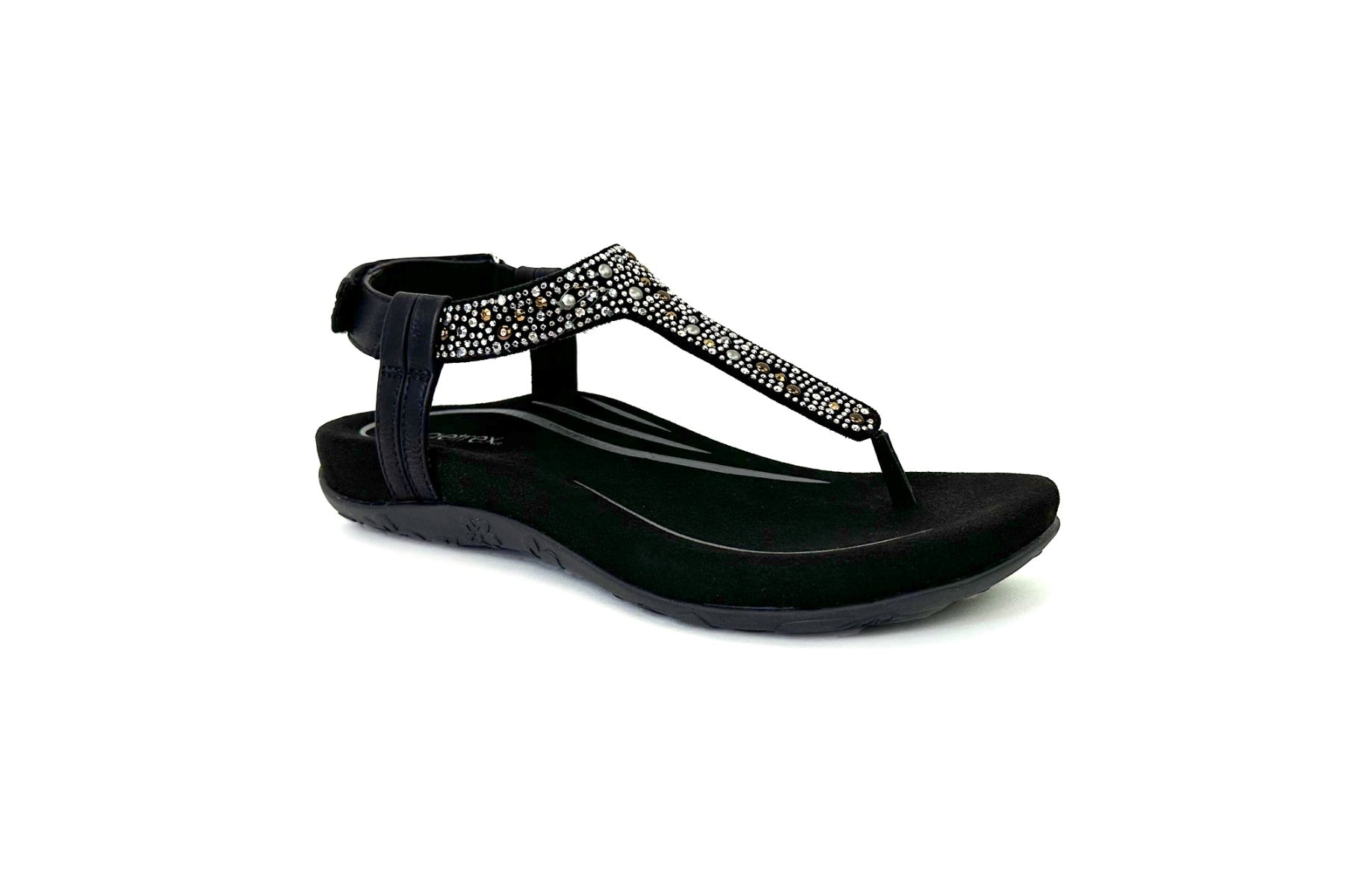Aetrex Black Marni Slingback Thong Women's Sandals SE470