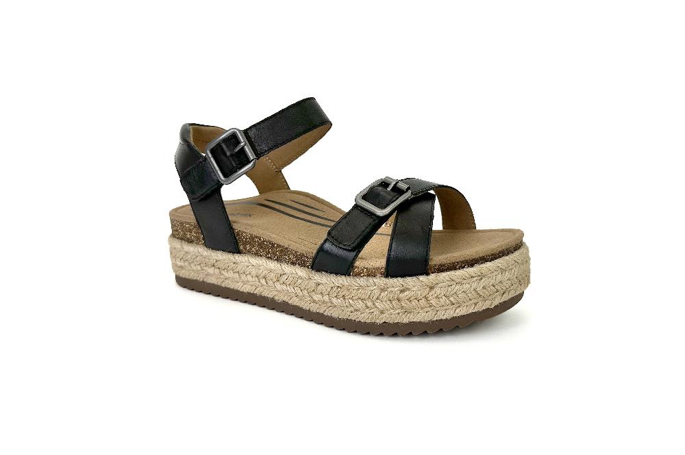 Aetrex Black Paula Women's Platform Sandals CP150