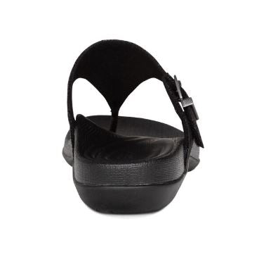 Aetrex Black Rita Adjustable Thong Womens Sandals AE800