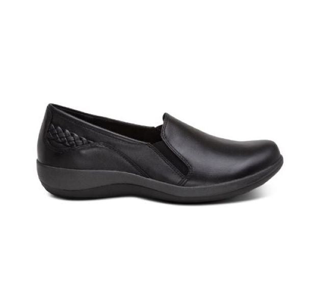 Aetrex Black Trisha Womens Slip On Shoes DM520-BLACK