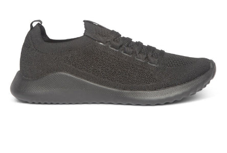 Aetrex Black With Black Trim Carly Arch Support Ladies Sneakers AS110-BLACK