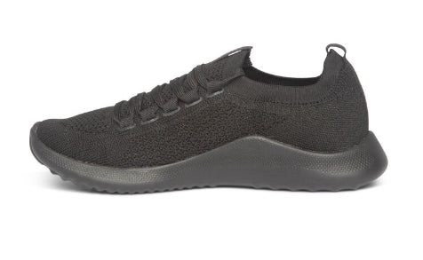 Aetrex Black With Black Trim Carly Arch Support Ladies Sneakers AS110-BLACK