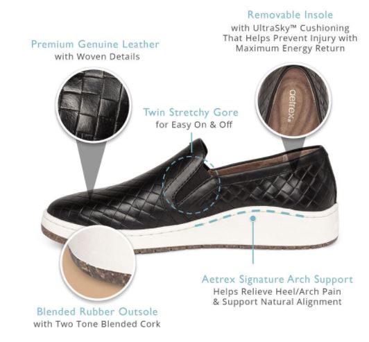 Aetrex Bronze Kenzie Slip-On Womens Comfort Shoes PC104