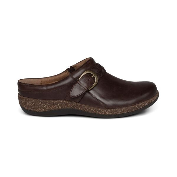 Aetrex Brown Libby Braided Comfort Womens Clogs DM202