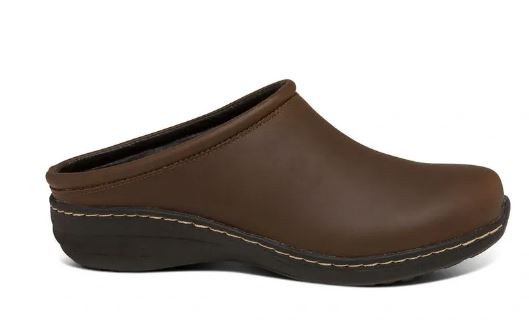 Aetrex Brown Oiled Leather Robin Womens Comfort Casual Clogs SR102
